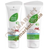 Набор Алоэ Вера Гель для душа и бритья (Aloe Vera Gentle 2 in 1 Shower & Shave), 250 мл и Увлажняющий лосьон для душа (Aloe Verа In-Shower Body Lotion), 200 мл, LR